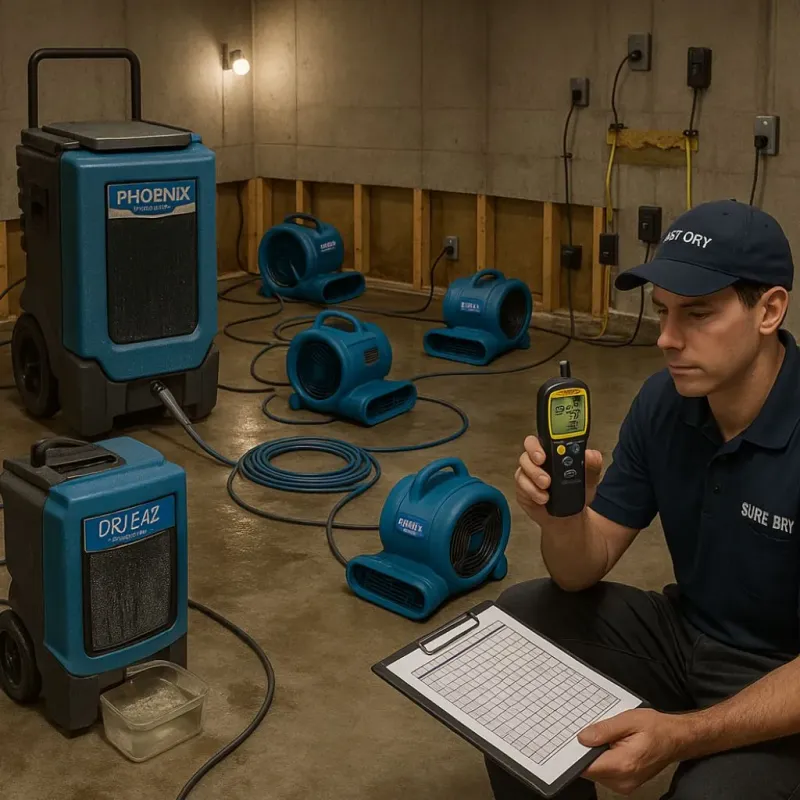 Structural Drying and Dehumidification process in Rich Hill, MO